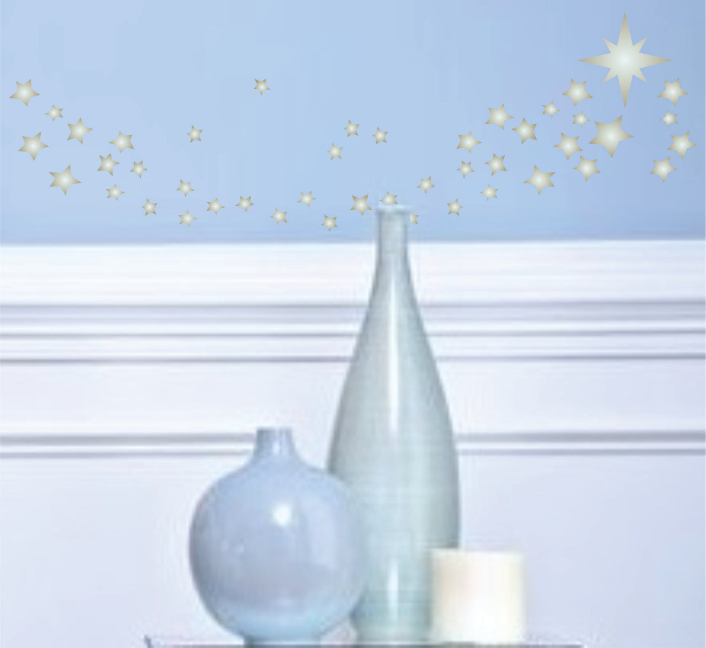 Stars Stencil - Celestial Star Border for Painting Template