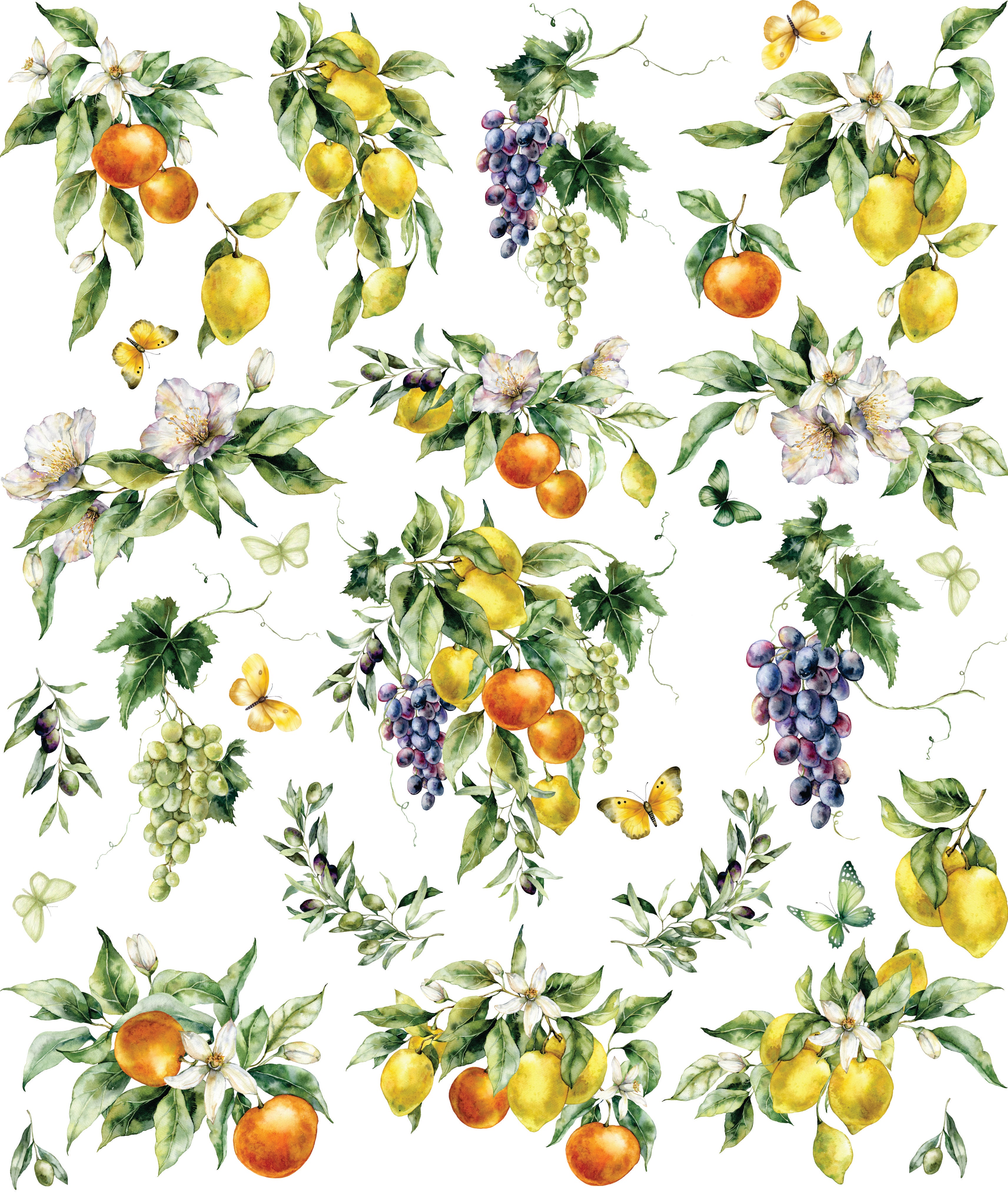 Mixed Fruit Decoupage Rice Paper, 11.5 x 14.5 inch - for Journal Cards Crafts