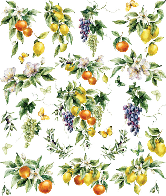 Mixed Fruit Decoupage Rice Paper, 29.21 x 36.83 cm - for Journal Cards Crafts