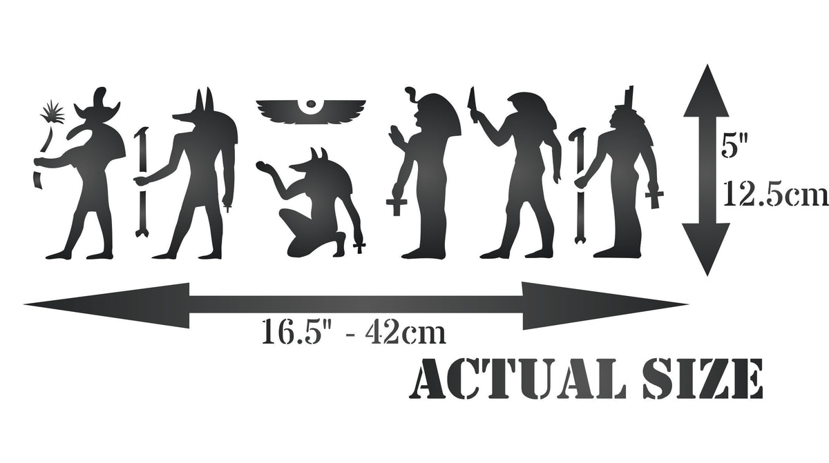 Frieze Border Stencil, 40.64 x 11.43 cm - Classic Egyptian Symbol Hyroglyphics