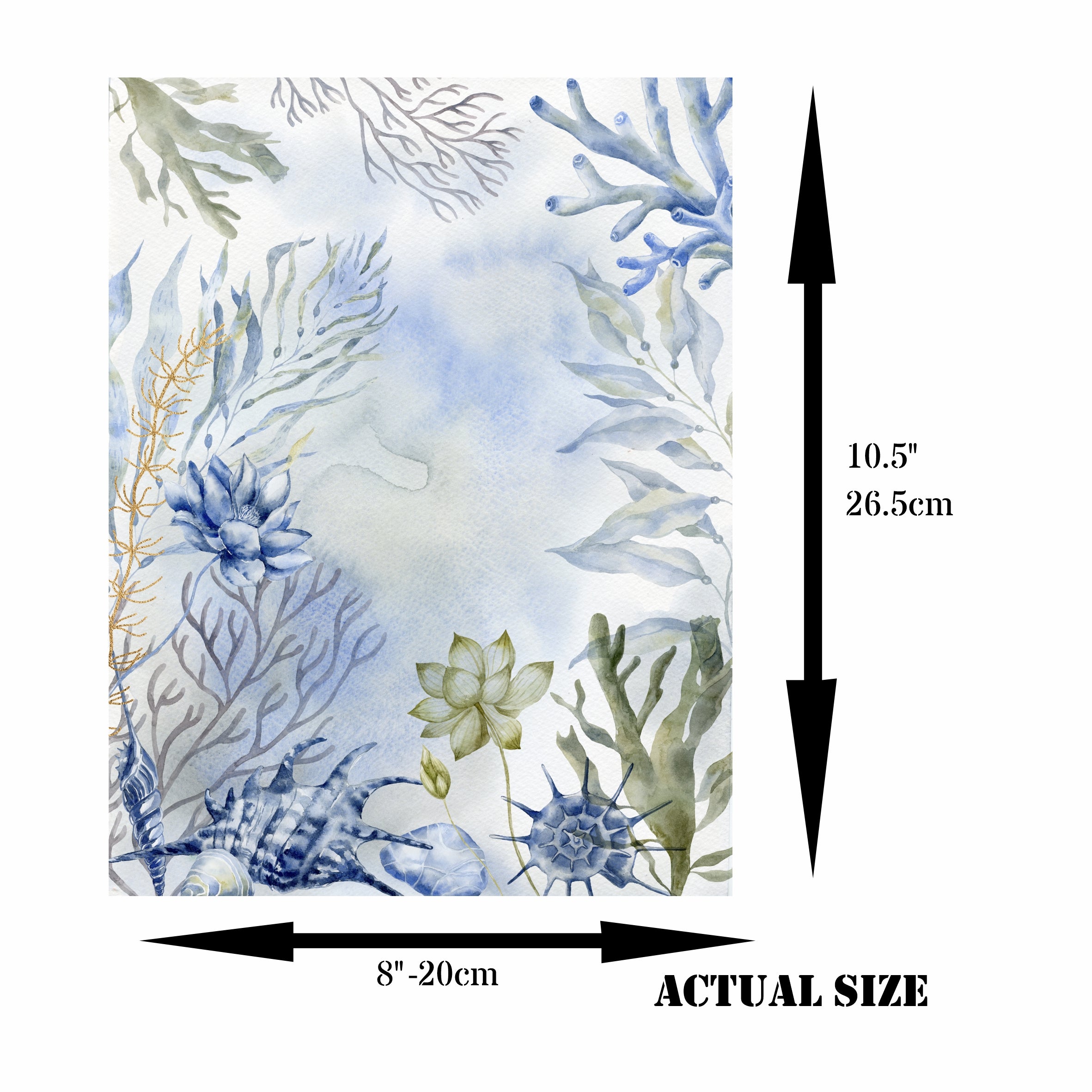 Ocean Reef Rice Paper- 6 x Different Printed Mulberry Paper Images 30gsm