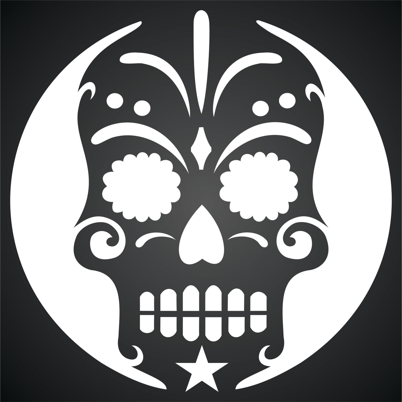 Halloween Sugar Skull Stencil - Scary Day of The Dead Skull Decorative