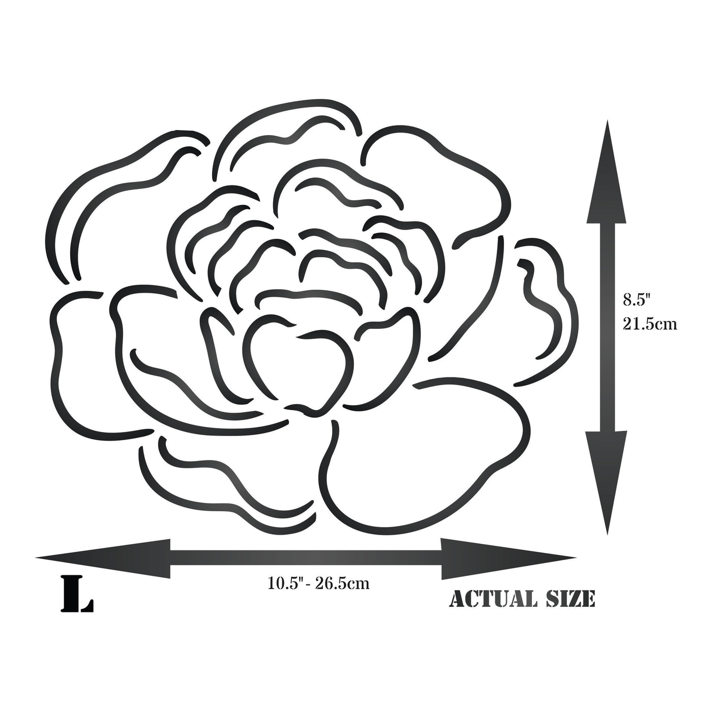 Peony Stencil - Large Flower Floral Peonies