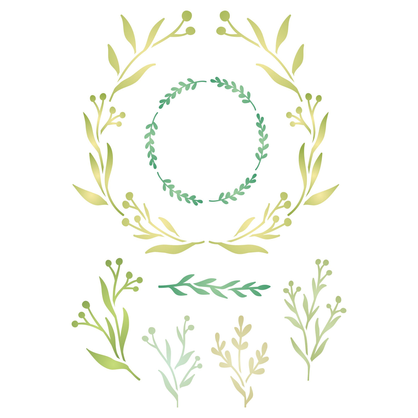 Olive Leaf Layering Stencil, 4.5 x 6.5 inch - Wreath Mask use to Add Texture