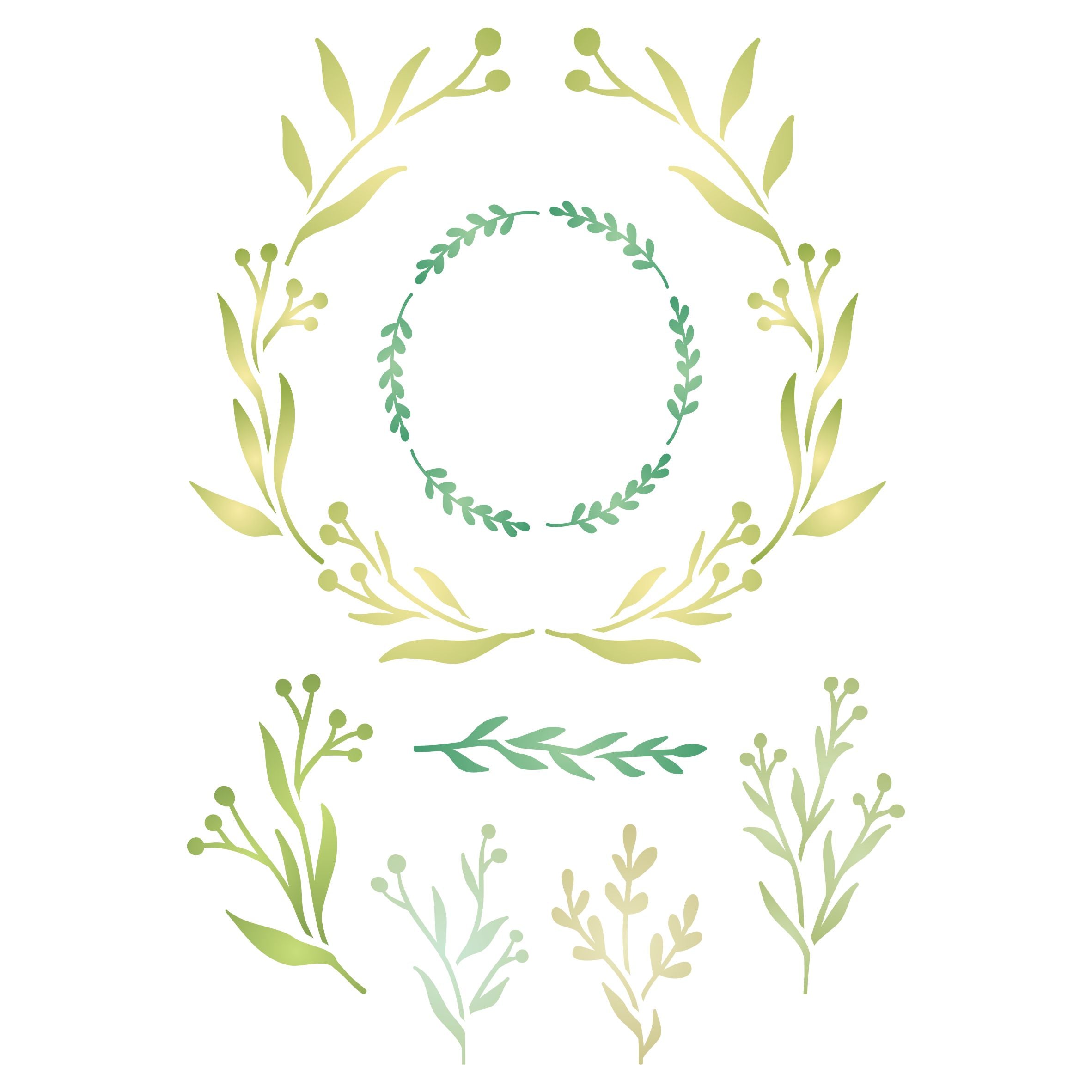 Olive Leaf Layering Stencil, 4.5 x 6.5 inch - Wreath Mask use to Add Texture