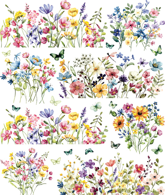 Flower Decoupage Rice Paper, 29.21 x 36.83 cm - for Scrapbooking Cards Crafts