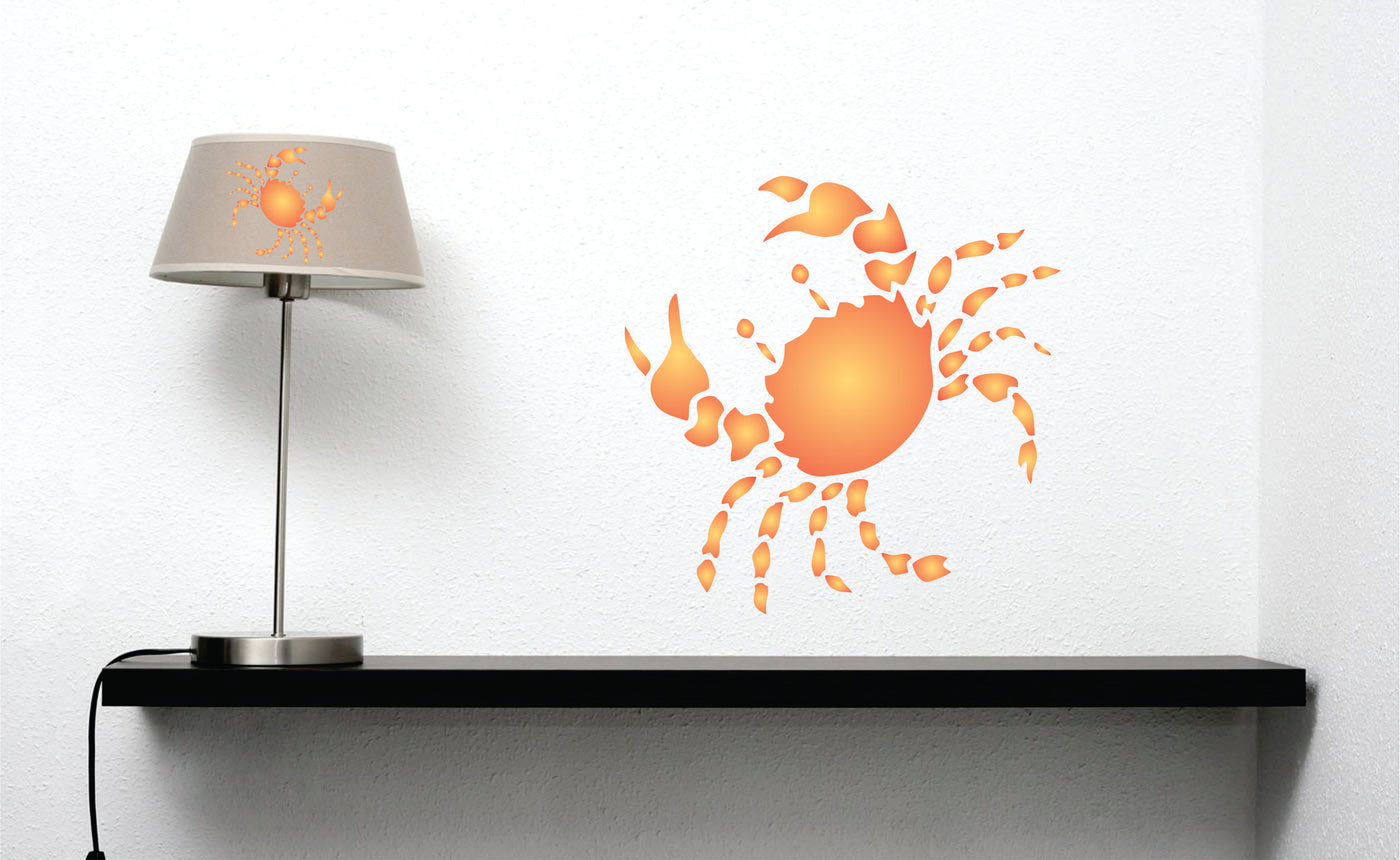 Crab Stencil - Sea Ocean Nautical Seashore Reef Fish