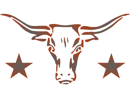 Longhorn Stencil - Cow Bull Skull Texas Decorative Farm Animal
