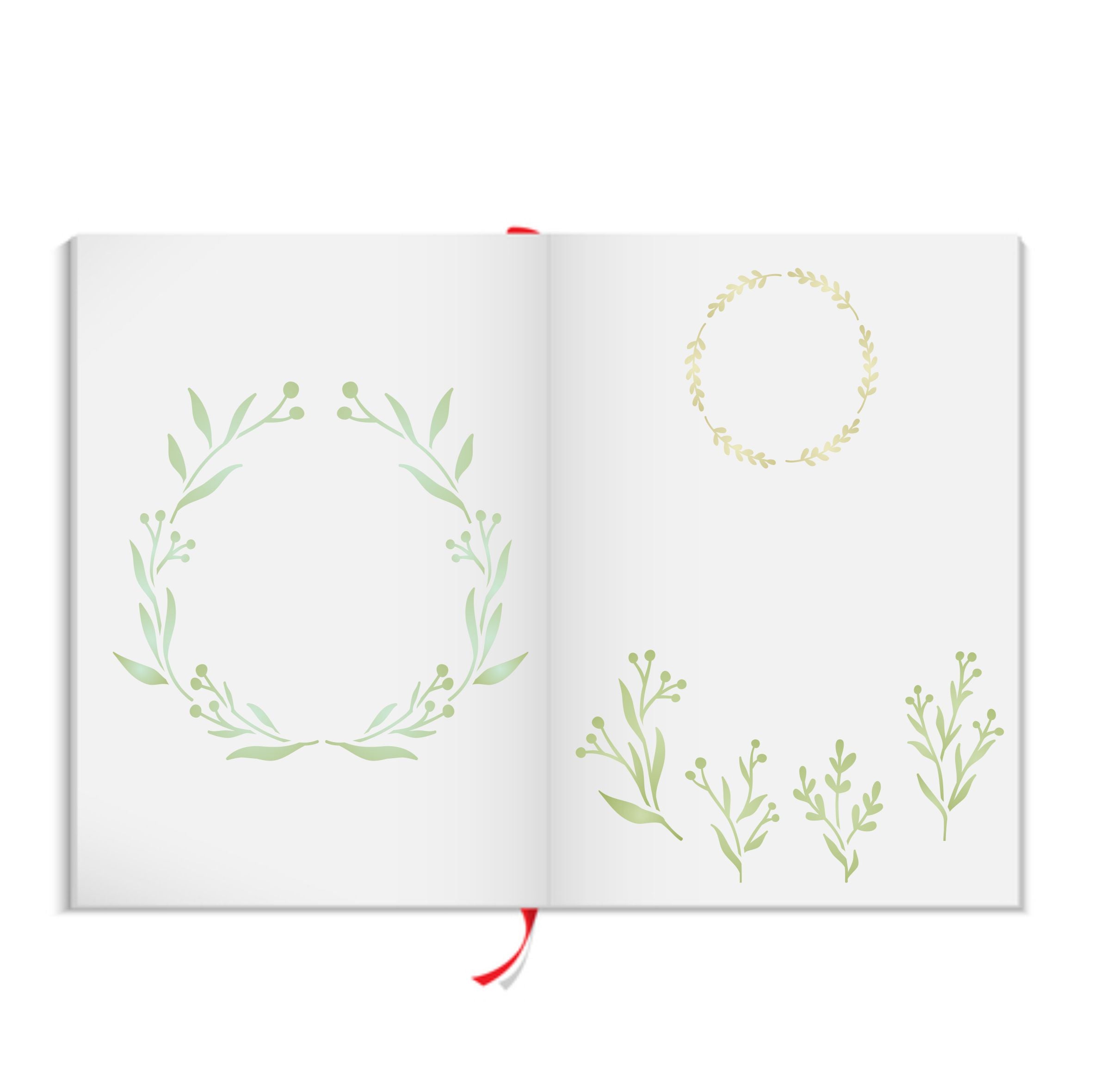 Olive Leaf Layering Stencil, 4.5 x 6.5 inch - Wreath Mask use to Add Texture