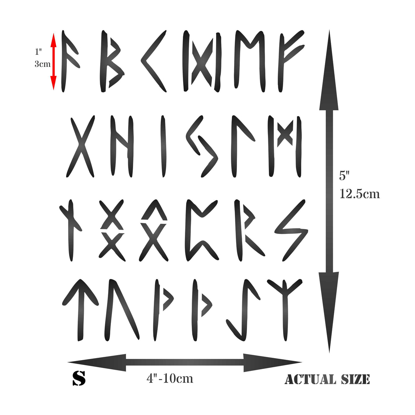 Runes Stencil - Ancient Celtic Norse Nordic Writing Alphabet