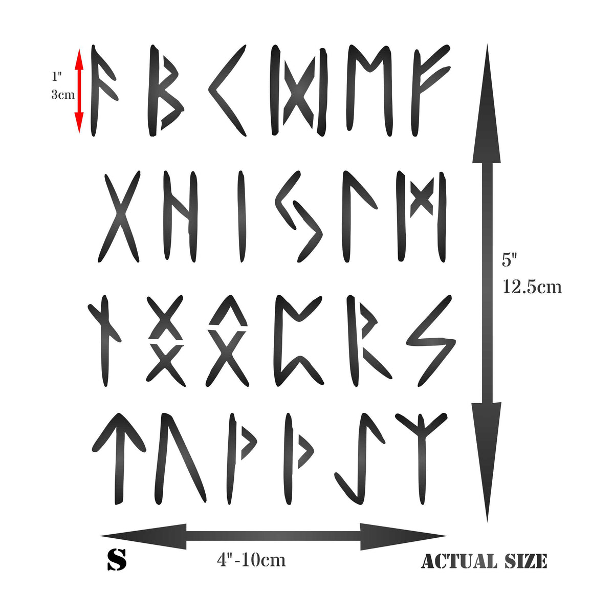 Runes Stencil - Ancient Celtic Norse Nordic Writing Alphabet