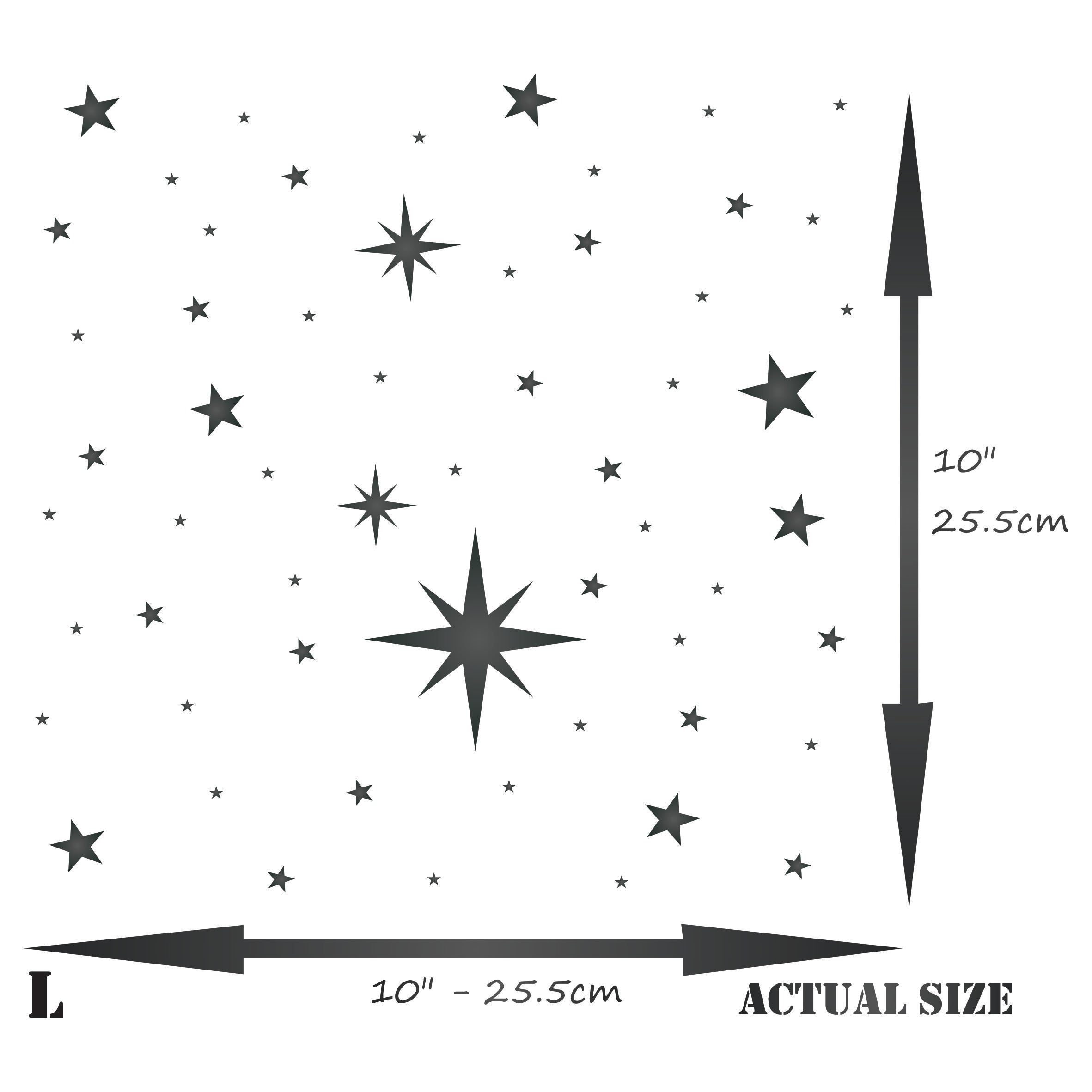 Christmas Stars Stencil - Shiny Sparks Glitter Twinkle Star Sparkle