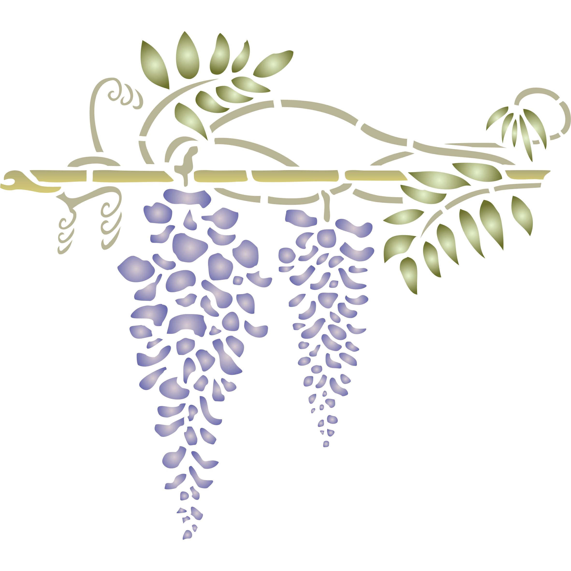 Wisteria Stencil - Classic Flower Border Design