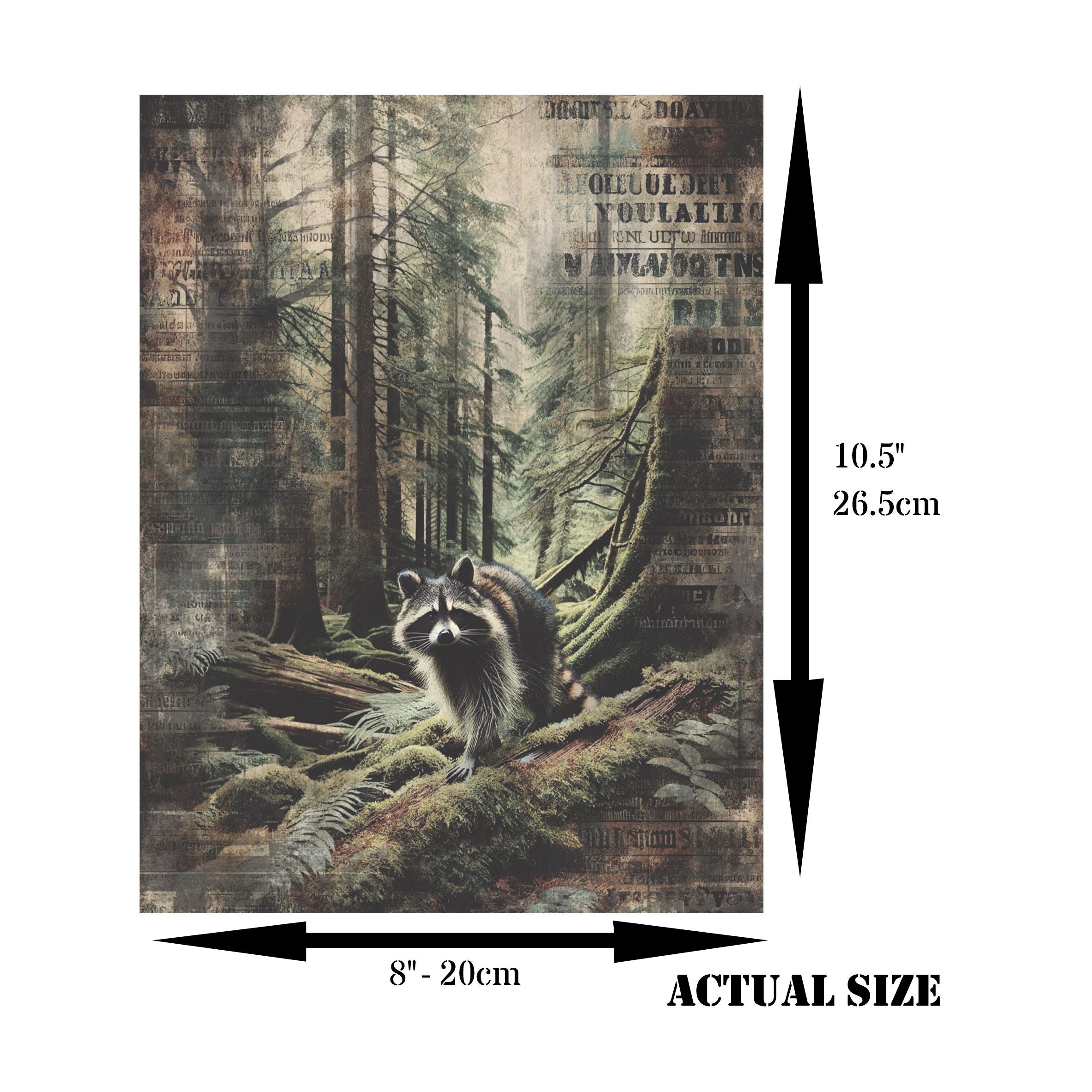 Forest Animals Rice Paper, 8 x 10.5 inch - for Decoupage Scrapbooking Cards Crafts