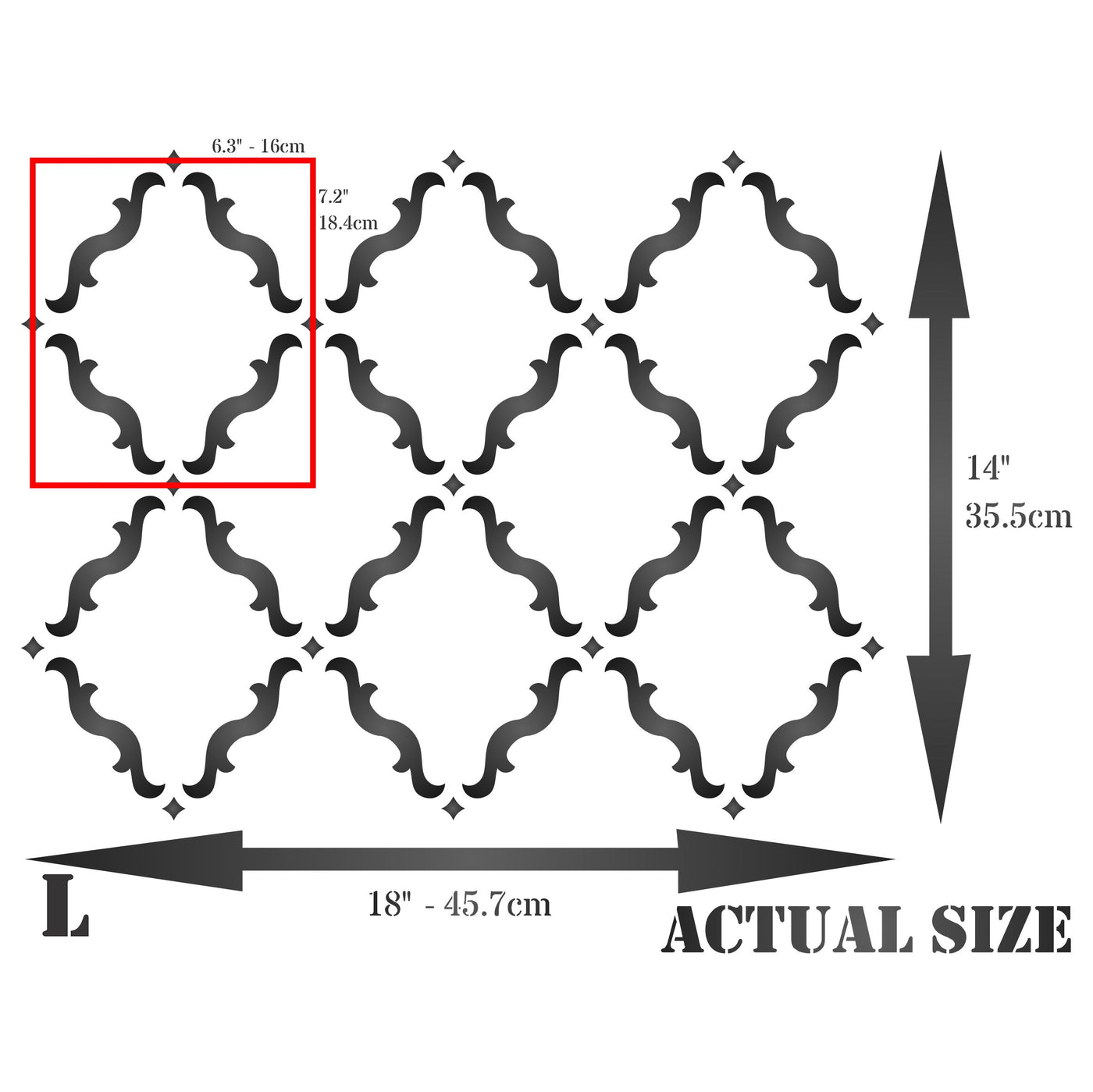 Moroccan Trellis Stencil - Quatrefoil Allover Marrakesh Trellis Decor