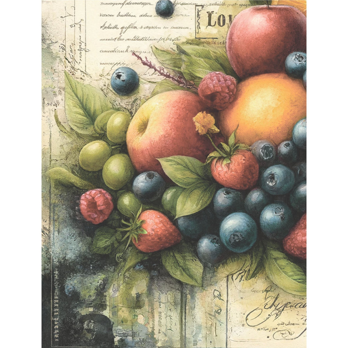 Mixed Fruit Rice Paper, 20.32 x 26.67 cm - for Decoupage Scrapbooking Cards Crafts