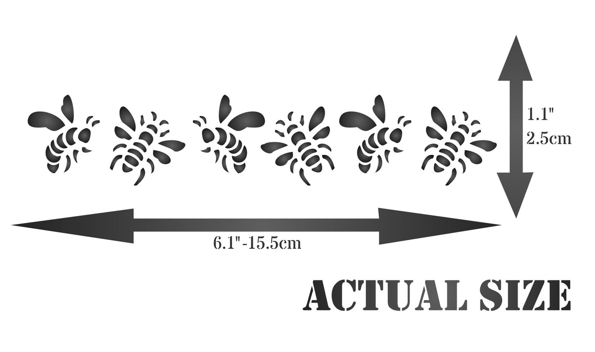 Bee Stencil, 16.51 x 3.18 cm - Insect Bug Bees Border