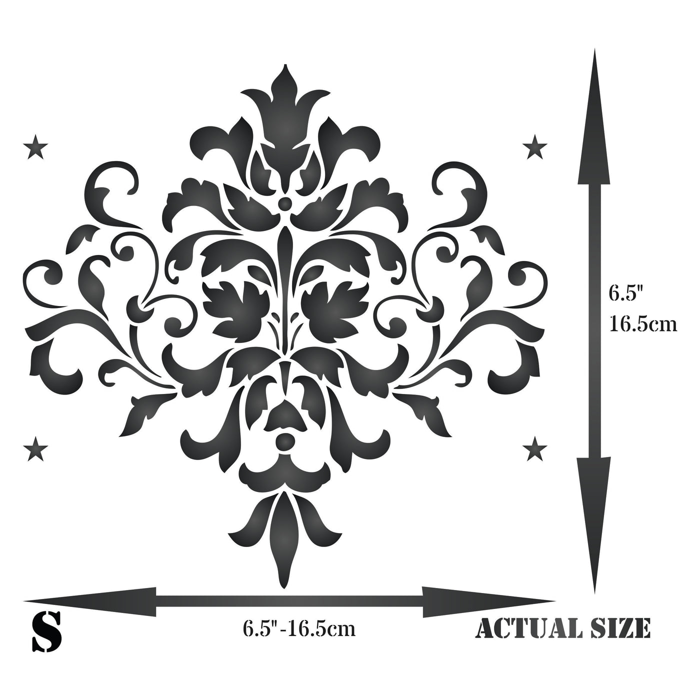 Damask Stencil - Large Floral Allover Pattern