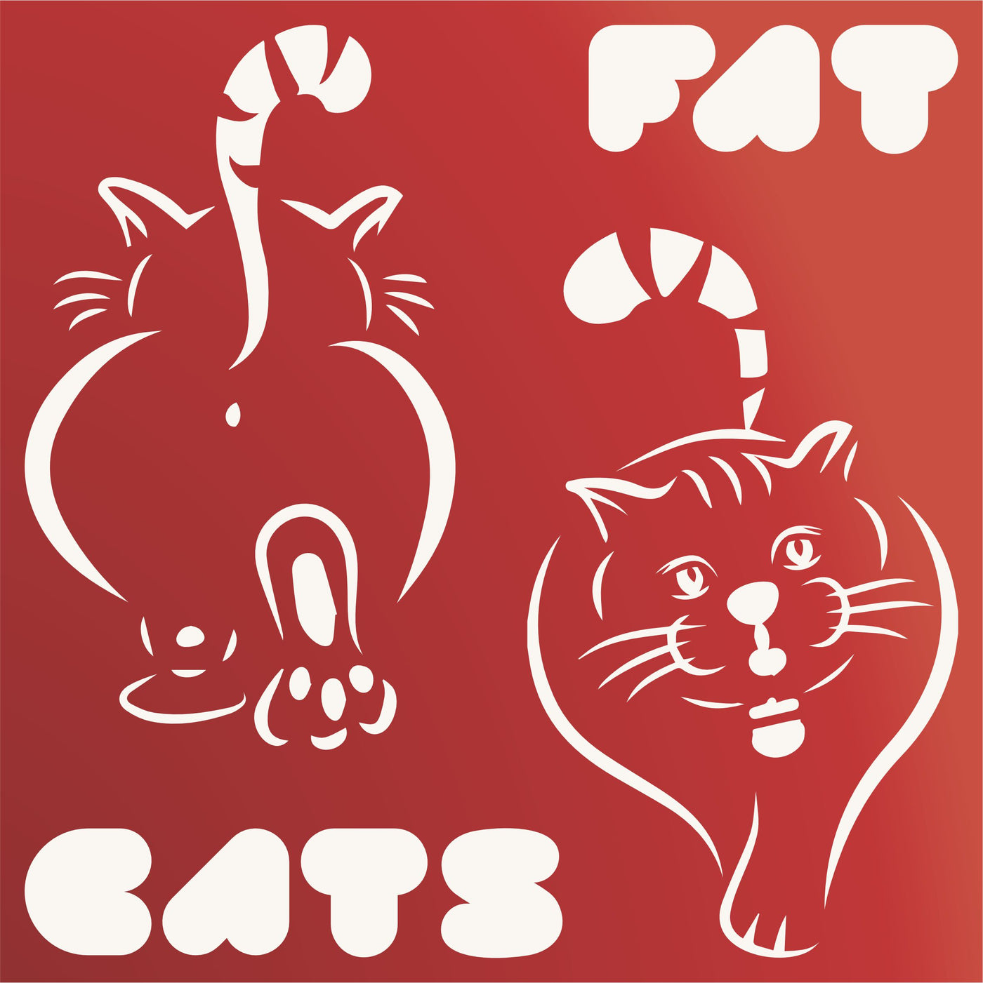 Fat Cats Stencil - Big Cat Feline