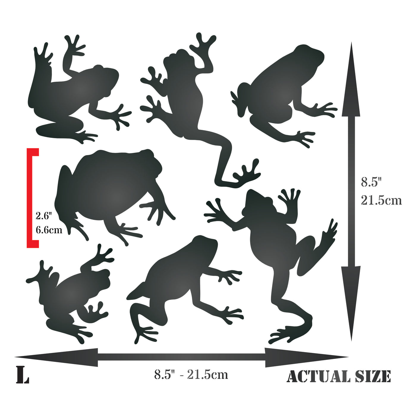 Frogs Stencil - Reusable Mylar Toad Design for Painting or Tracing