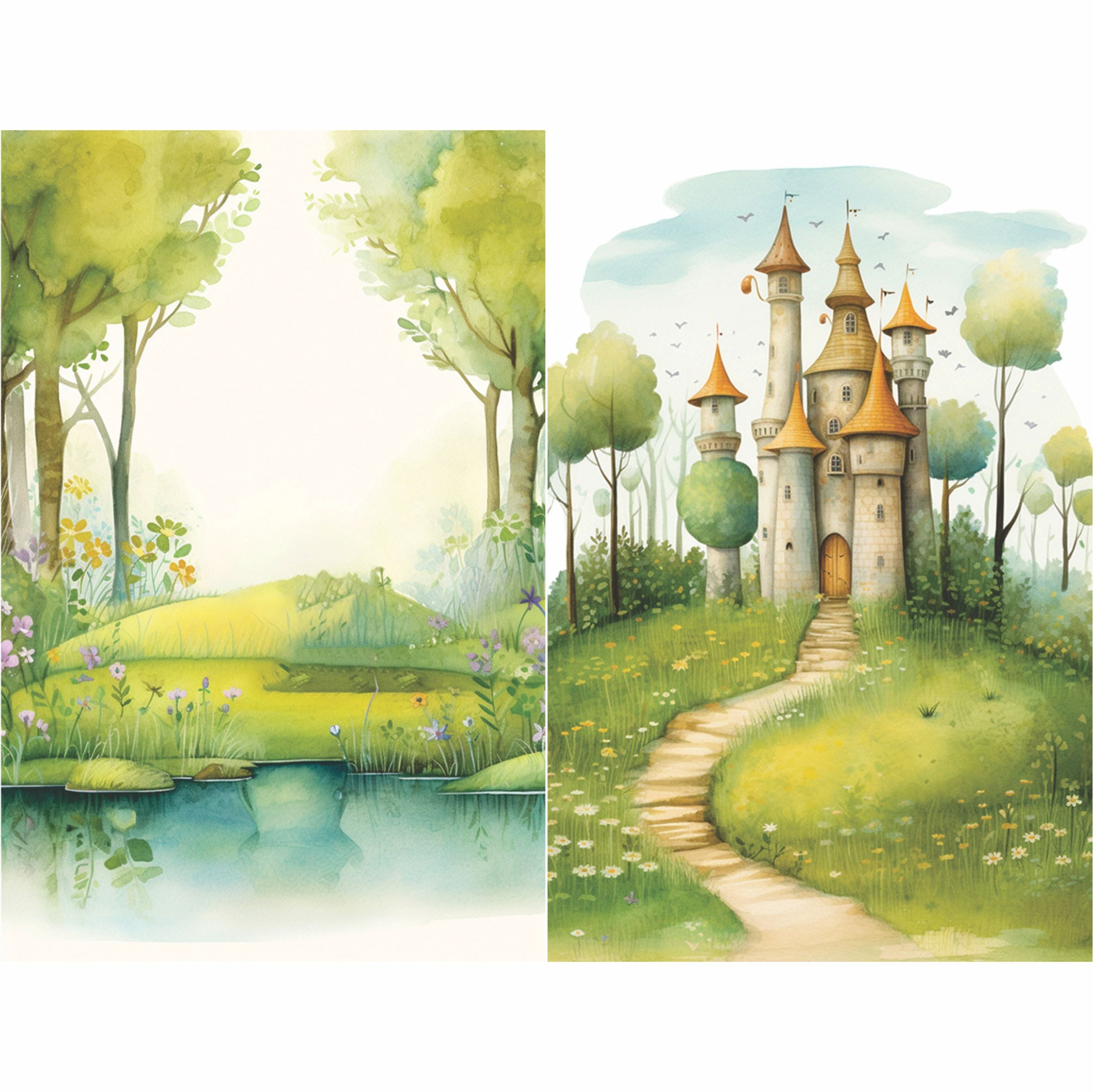 Fairytale Rice Paper, 8 x 10.5 inch â€“ for Decoupage Cards Craft