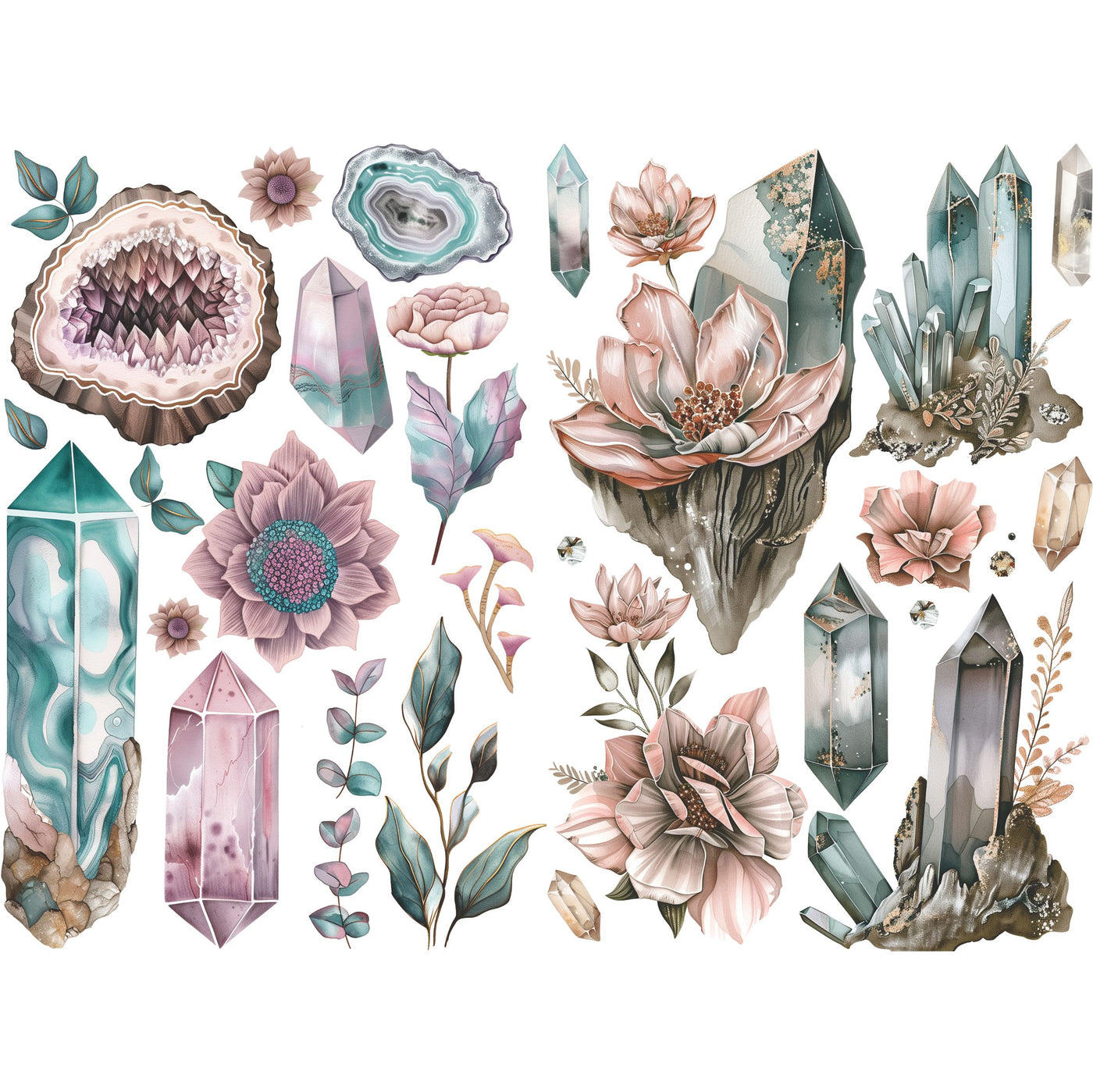 Crystals Decoupage Rice Paper, 8 x 10.5 inch - for Decoupage Scrapbooking Craft