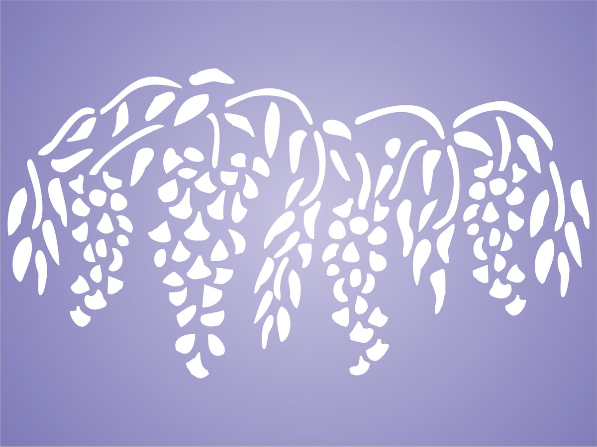 Wisteria Stencil, 40.64 x 21.59 cm - Classic Whisteria Flower Border