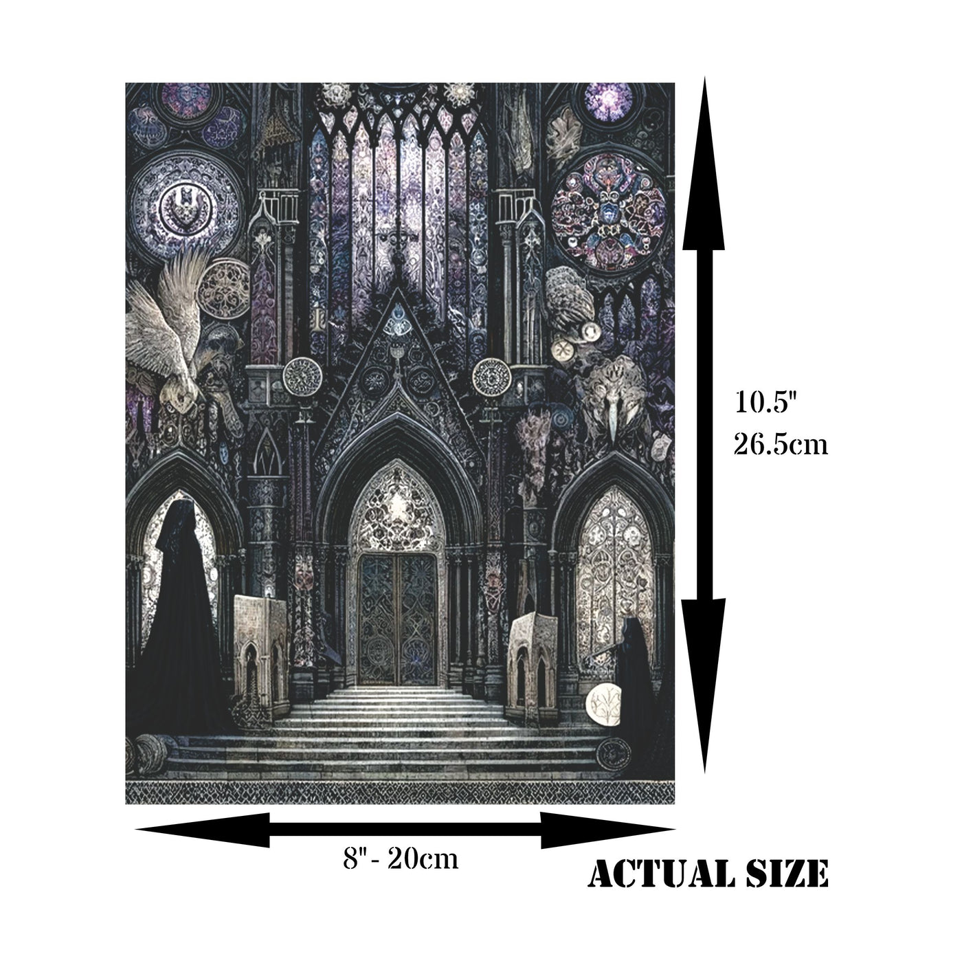 Gothic Cathedral Rice Paper, 8 x 10.5 inch - for Decoupage Scrapbooking Cards Crafts