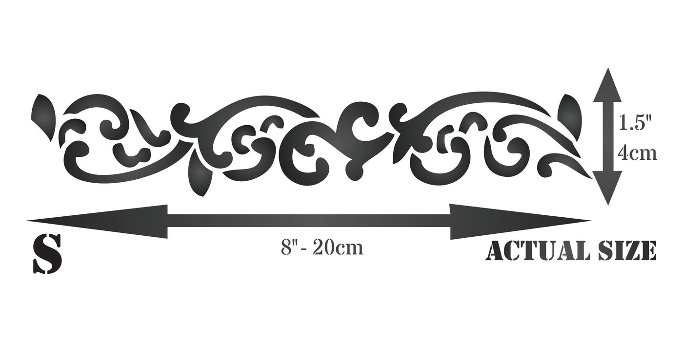 Gothic Border Stencil - Medieval Architectural Art Decor