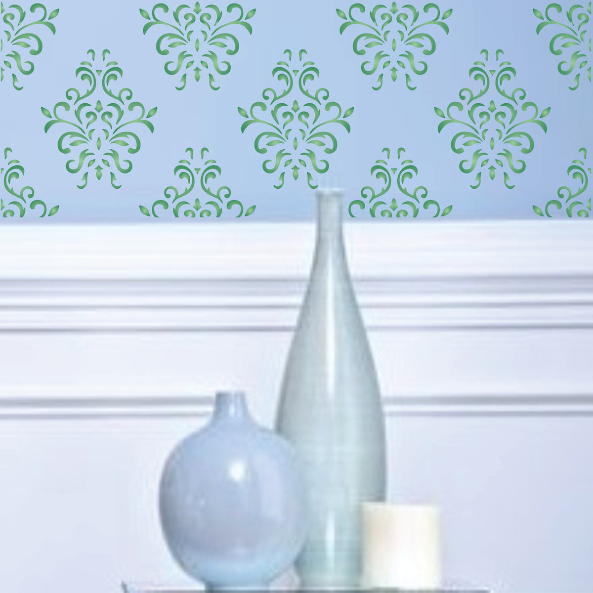Delicate Damask Stencil - Vintage Seamless Pattern Alloverpaper Pattern