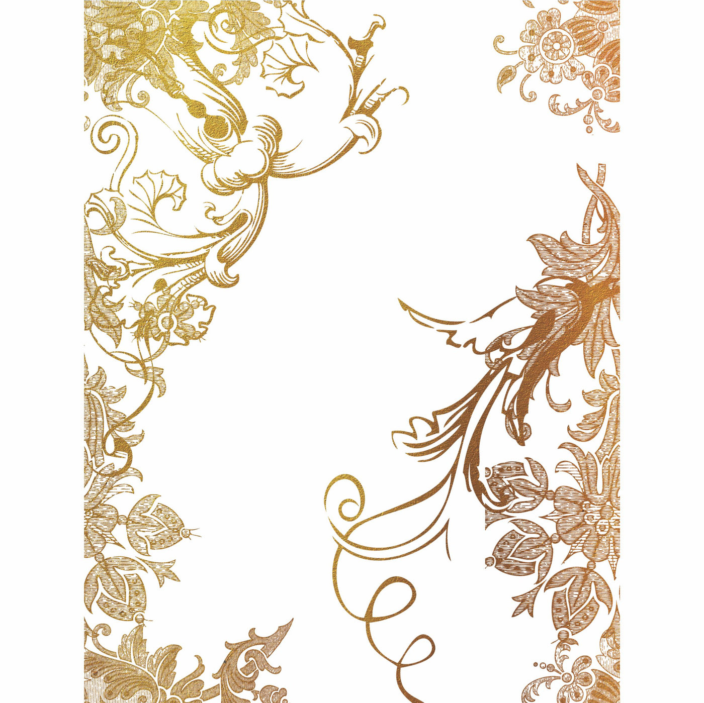 Gold Overlay Frames Rice Paper- 6 Unique Printed Mulberry Paper Pages 30gsm