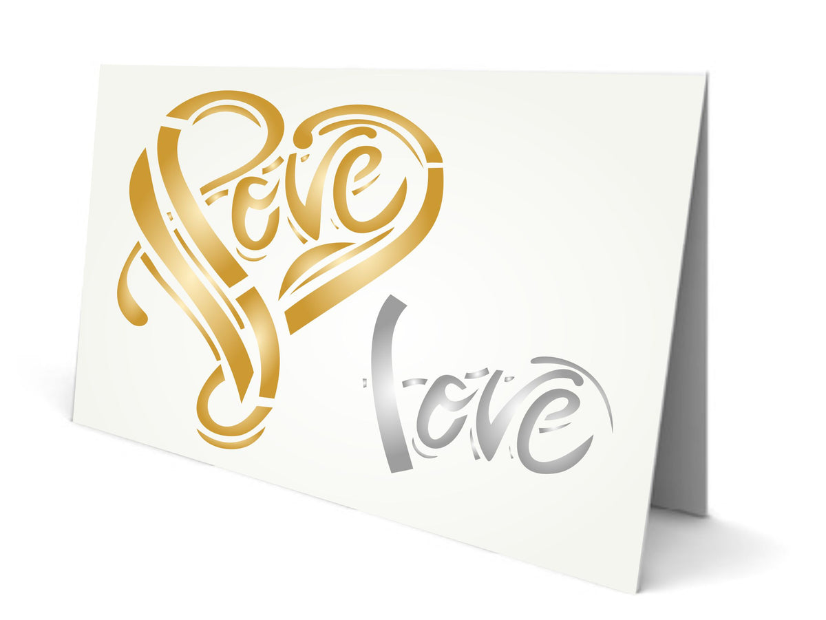 Valentine Love Heart Stencil, 8.26 x 10.16 cm-Template Valentine Stencils