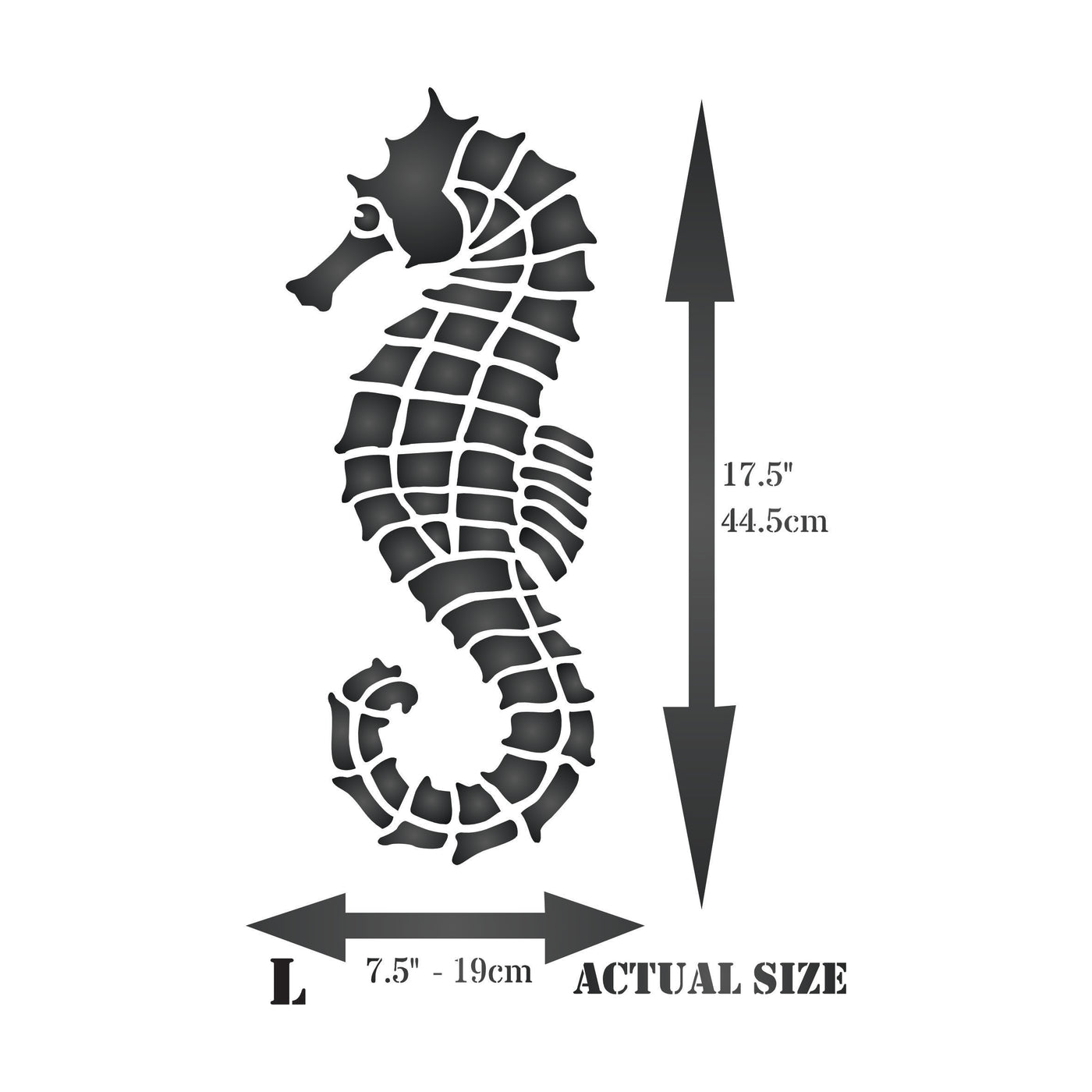 Seahorse Stencil - Sea Ocean Nautical Seashore Reef Fish