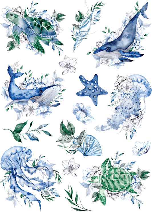 Undersea Collection Rice Paper, 29.21 x 40.64 cm - for Decoupage Crafts