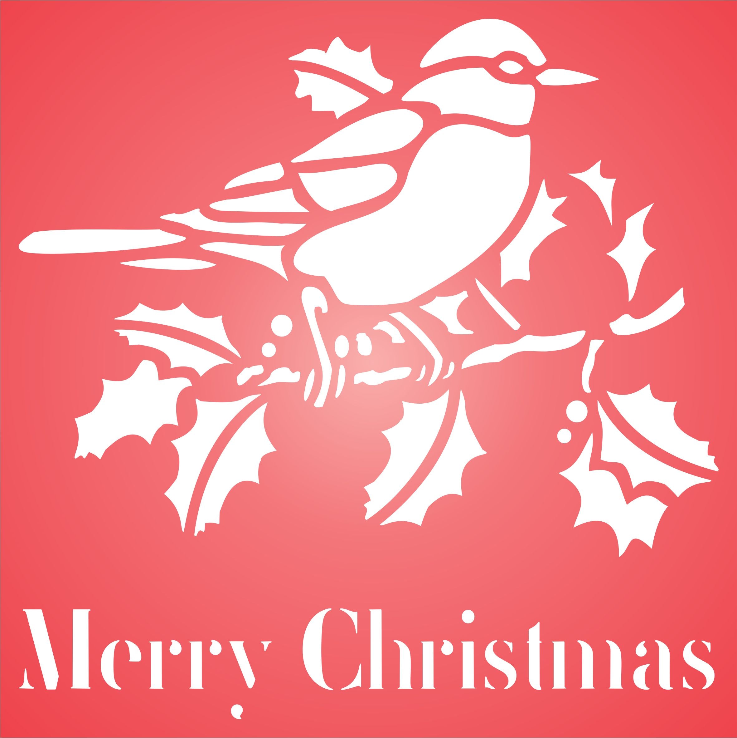 Christmas Robin Stencil - Scrapbooking Decor & Card