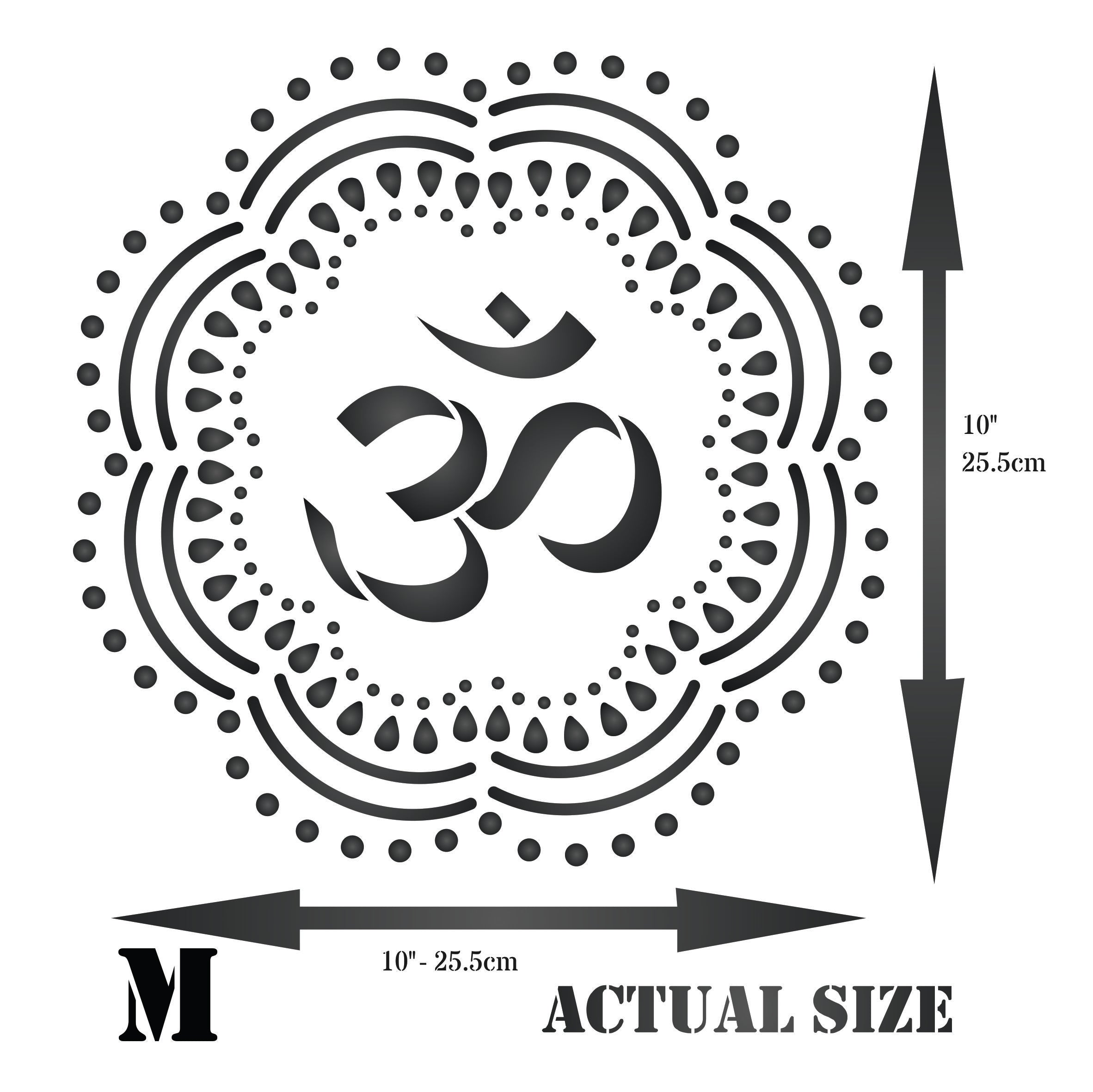 OM Mandala Stencil - AUM Indian Hindu Buddhist Spiritual