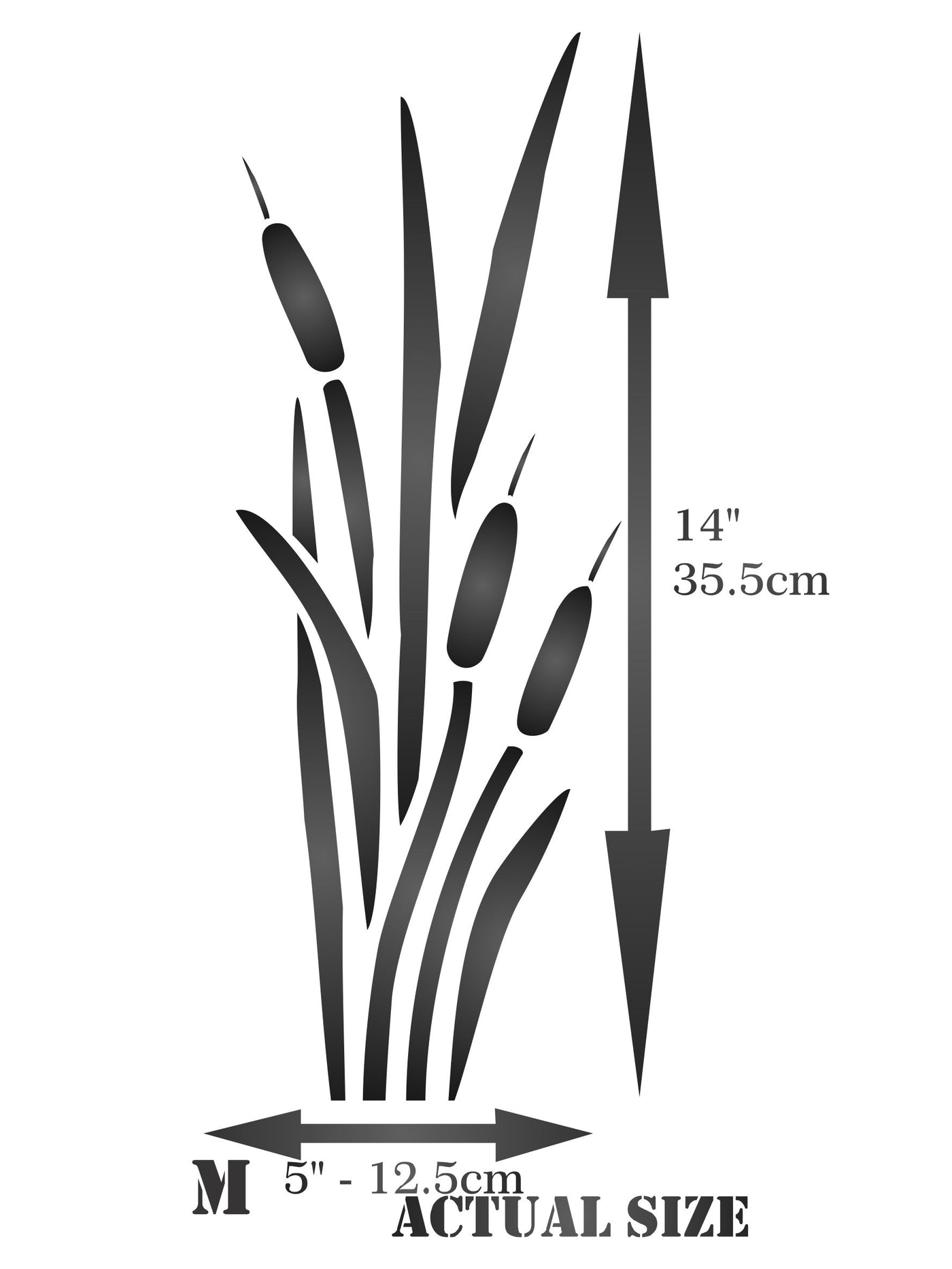 Cattails Stencil, 3 x 8.5 inch - Marsh Bulrush Sedge Decor