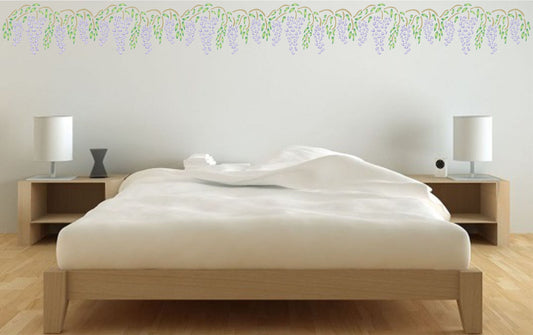 Wisteria Stencil, 40.64 x 21.59 cm - Classic Whisteria Flower Border