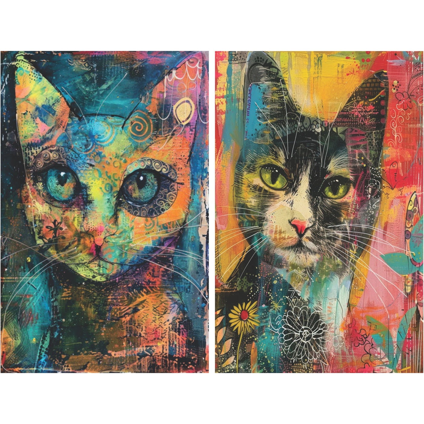 Cats Decoupage Rice Paper, 8 x 10.5 inch - for Decoupage Scrapbooking Crafts