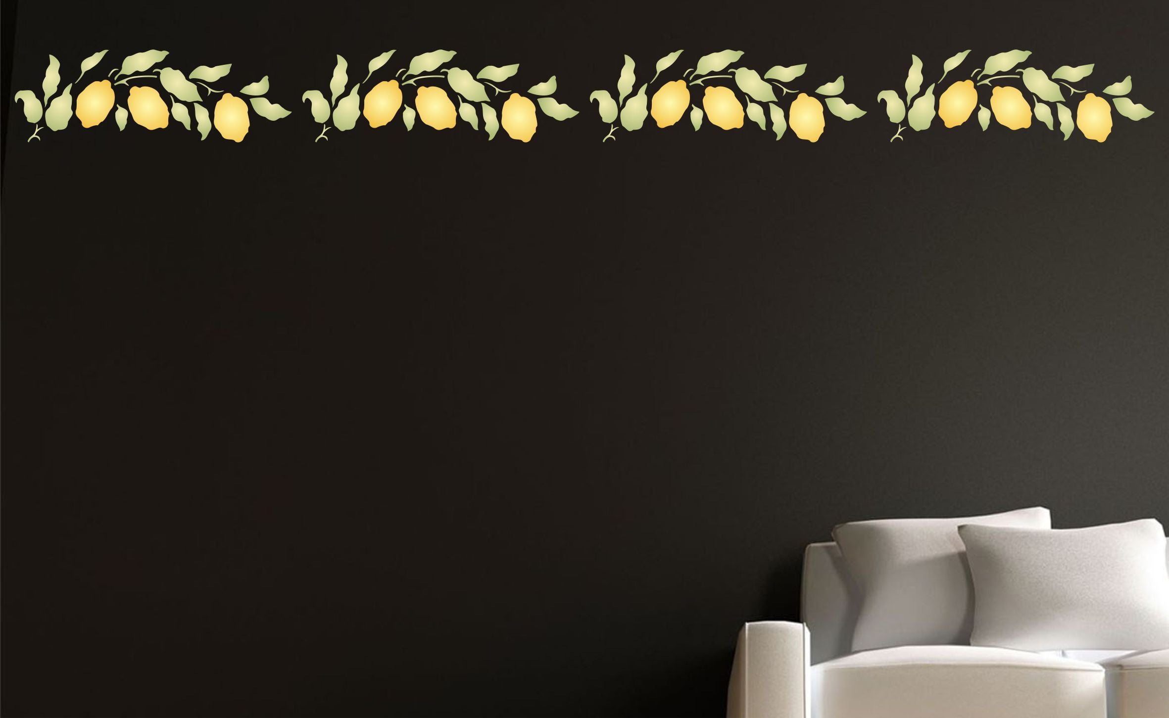 Lemon Branch Stencil, 12.5 x 6.5 inch - Classic Fruit Lemon Bough