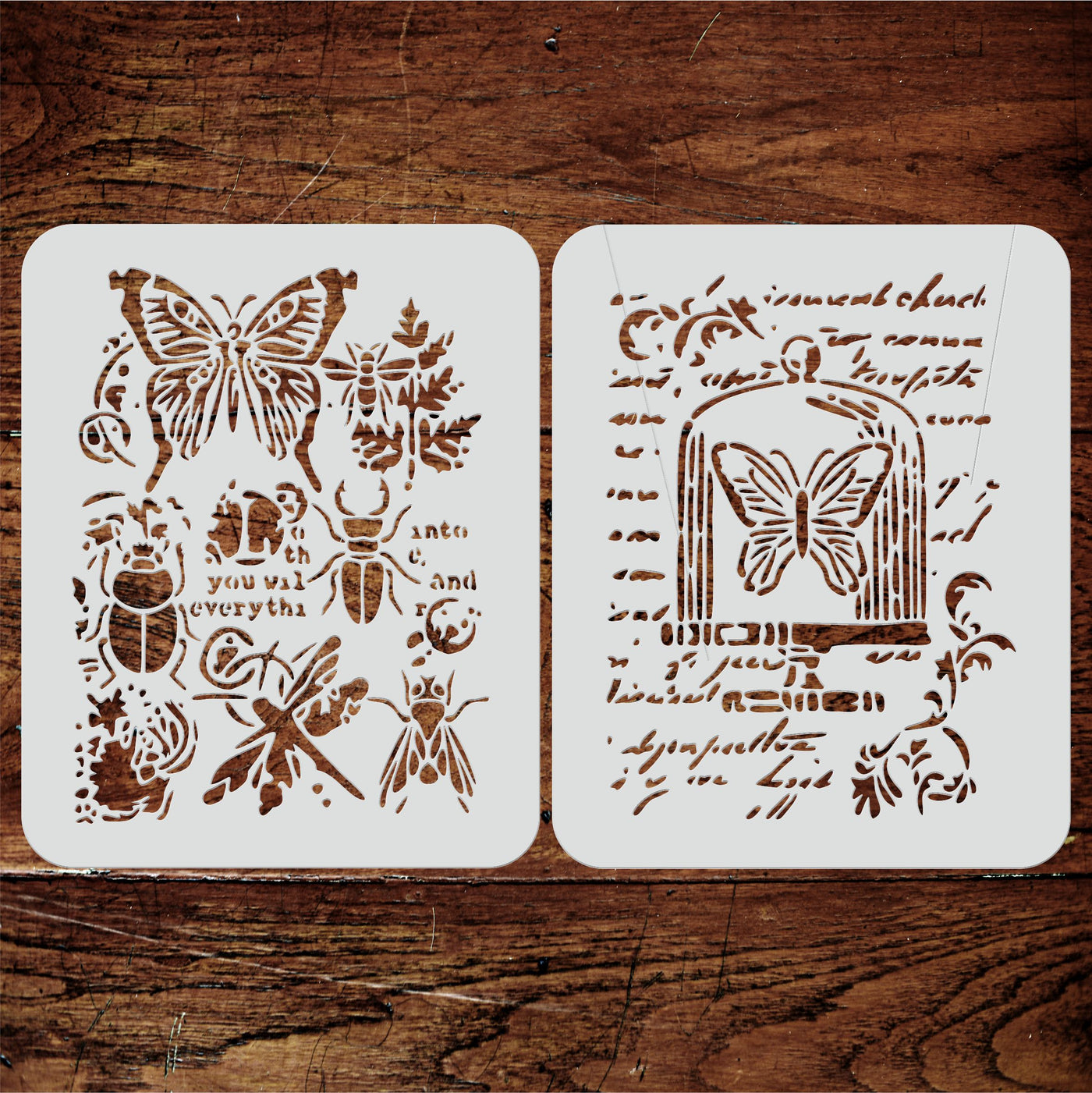 Insects Stencil (2pc) - Use Layering to add Texture and Design