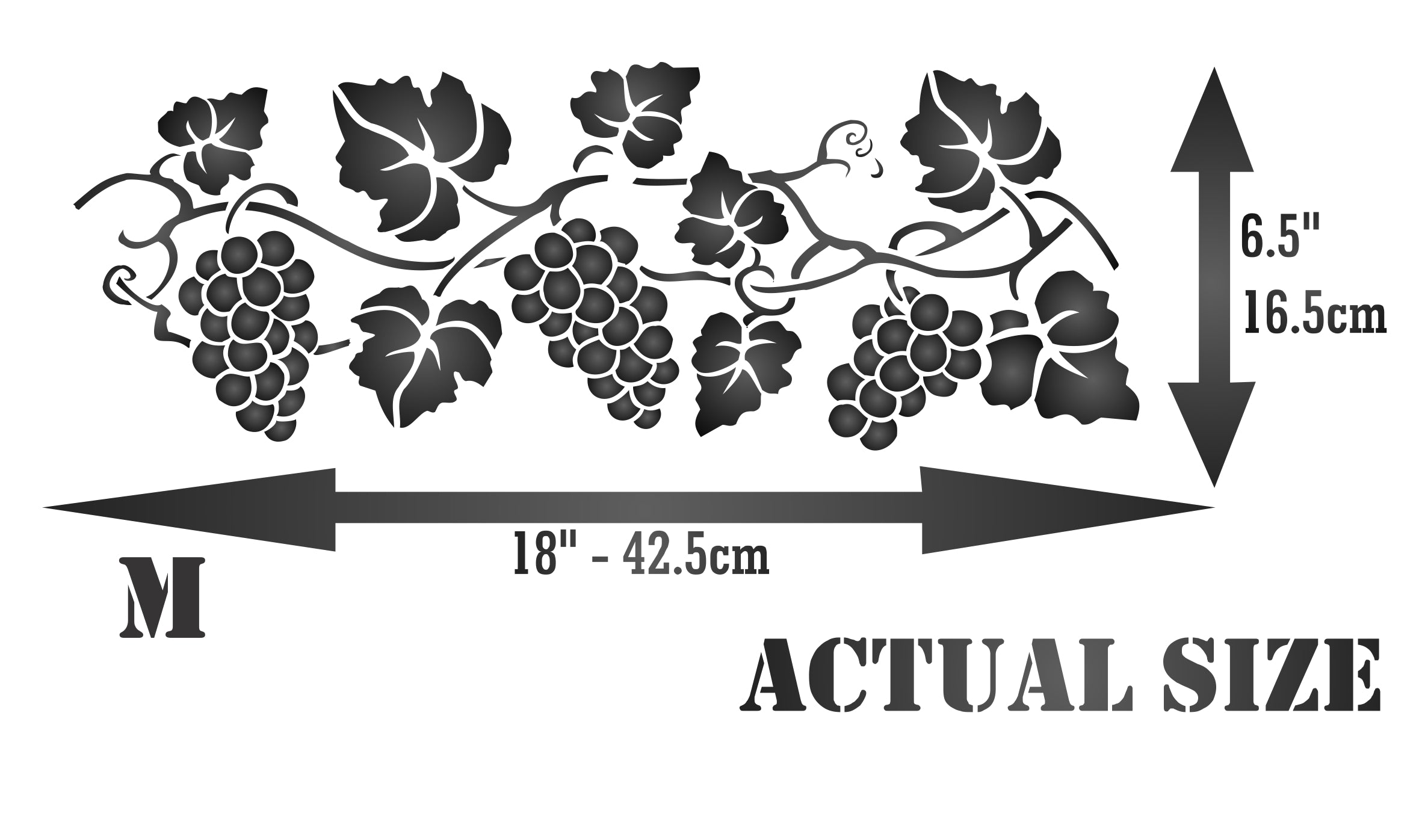 Grapevine Stencil, 14 x 5 inch - Classic Grape Vine Border