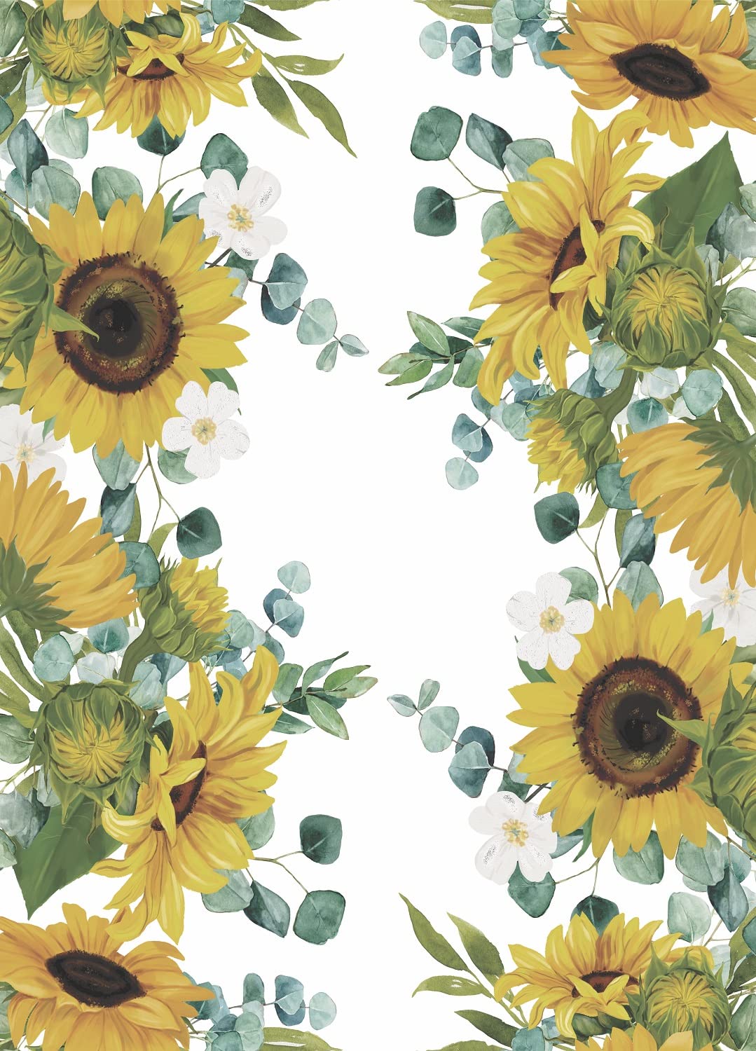 Sunflower Border Rice Paper, 29.21 x 40.64 cm - 3 sheets Printed Mulberry Paper Border Images 36gsm Visible Fibres for Decoupage Furniture Renovation Crafts
