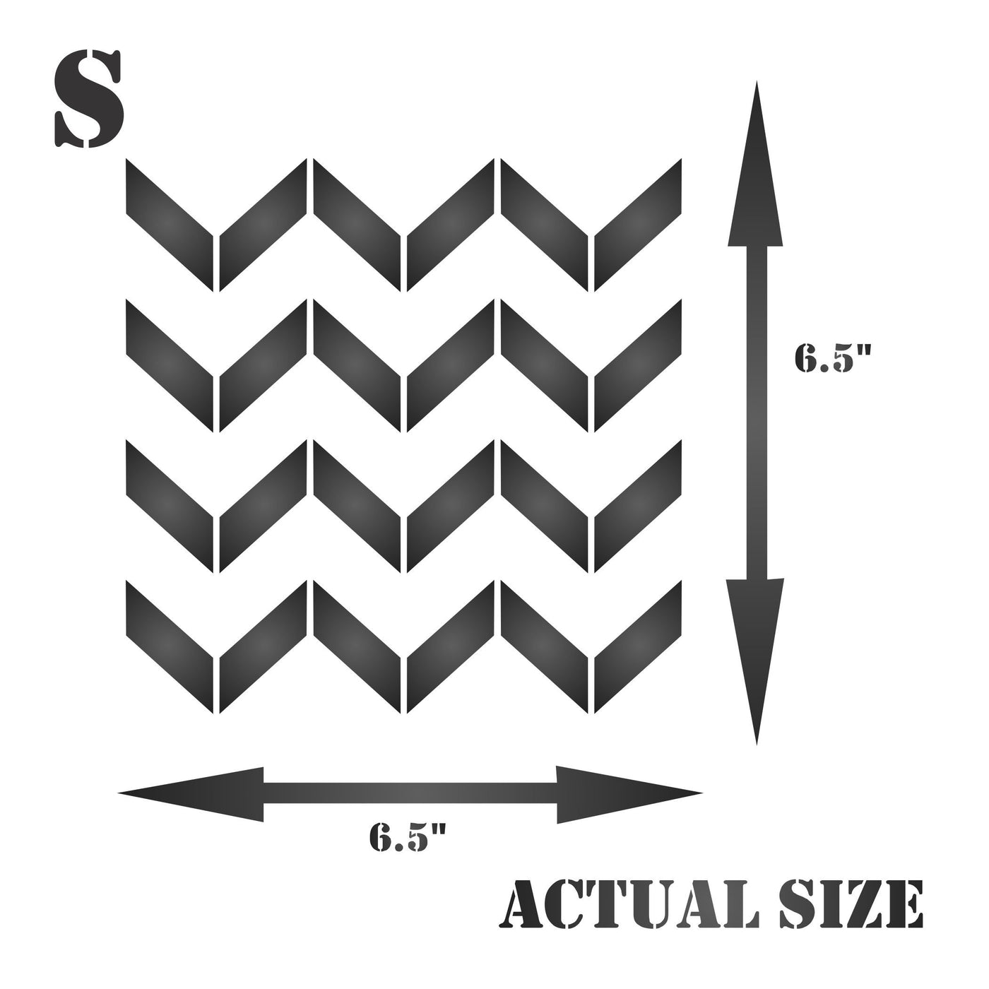 Chevron Wall Stencil - 16.5 x 16.5cm (S) - Reusable Large Herringbone Allover Pattern Wall Stencil Template