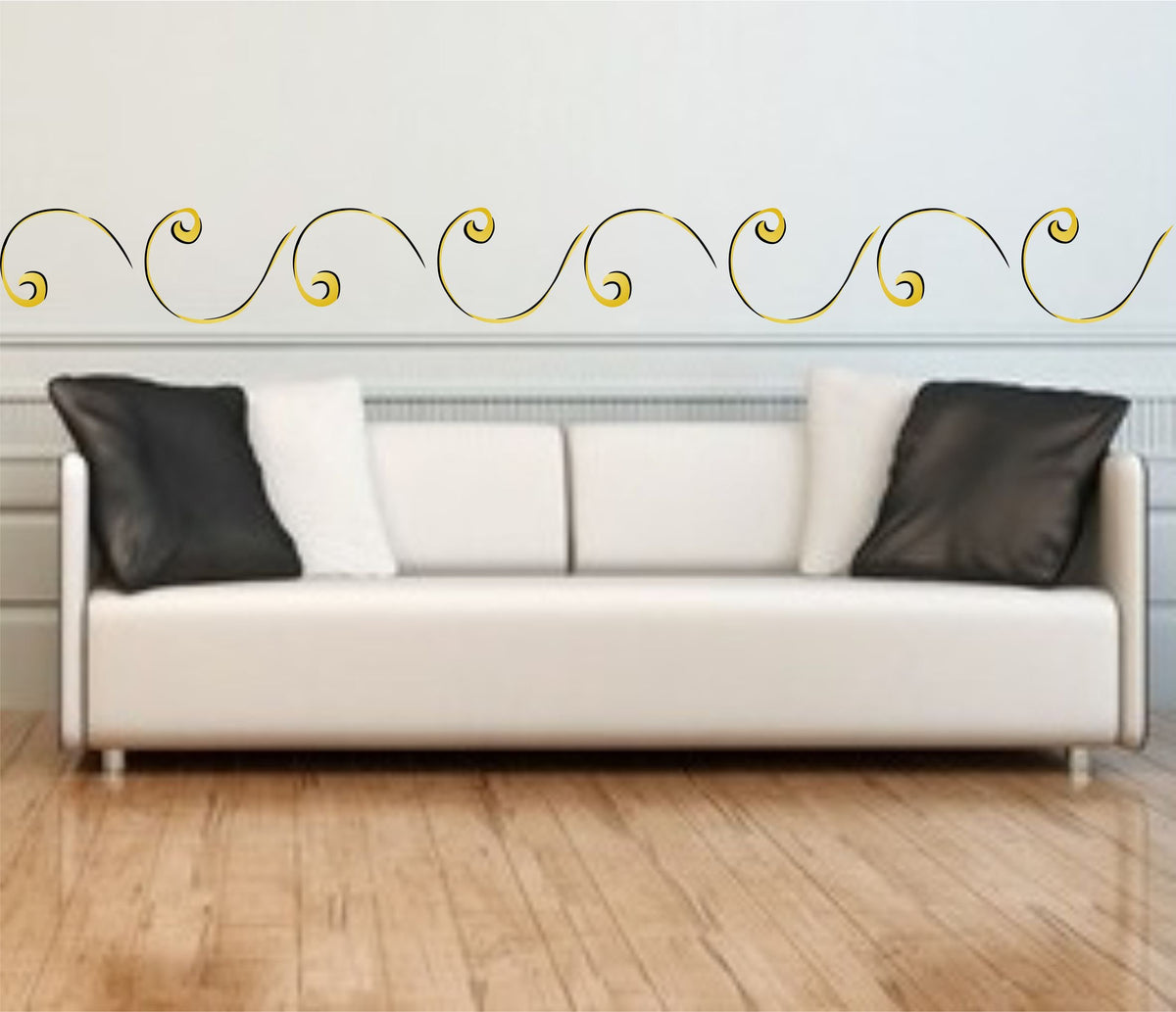 Scroll Border Stencil - 42 x 16.5cm (L) - Reusable 1920s Art Nouveau Decorative Wall Stencils for Painting