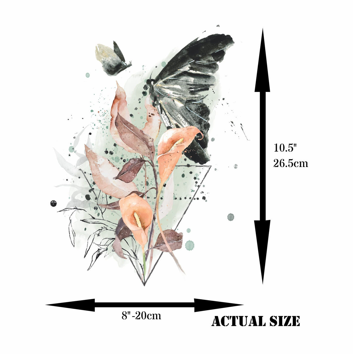 Black Butterfly Overlay Rice Paper, 20.32 x 26.67 cm - 6 x Different Printed Mulberry Paper Images 30gsm Visible Fibres for Decoupage Crafts Mixed Media Collage Art