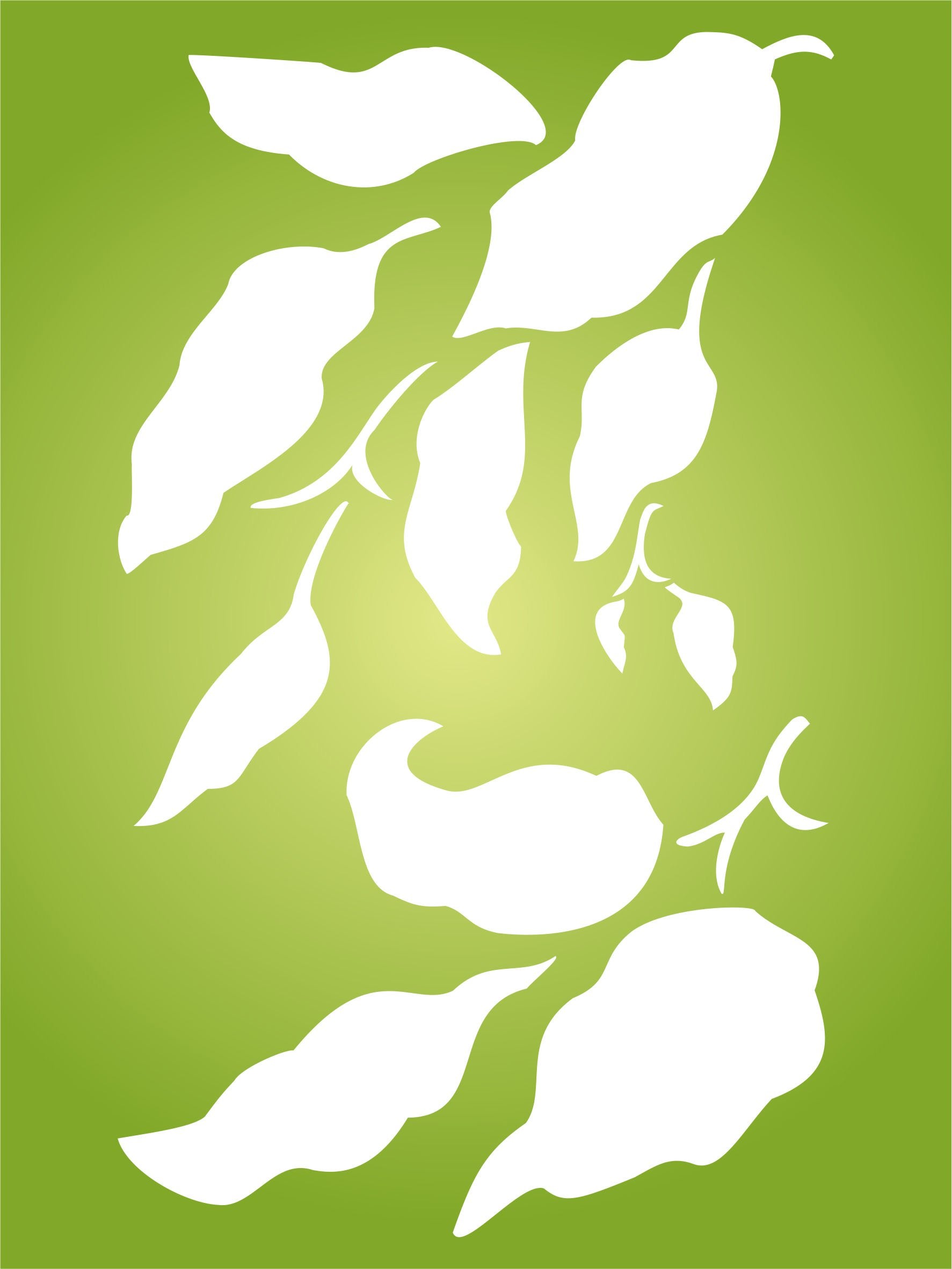 Leaf Stencil - 23 x 38cm (L) - Reusable Large Leaves Foliage Wall Stencil Template