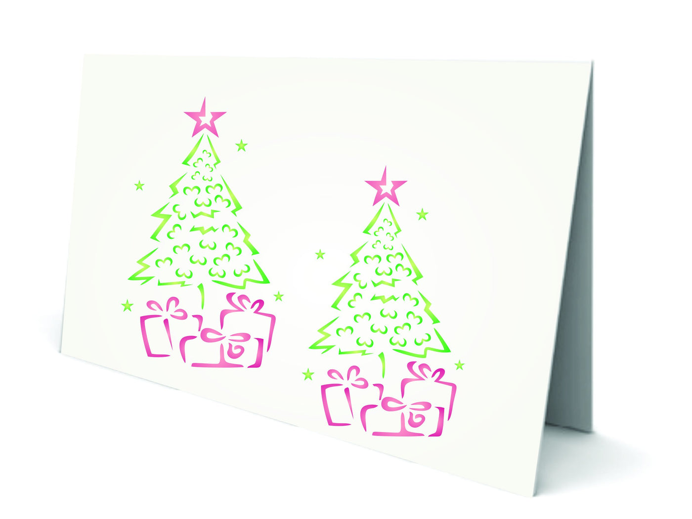 Christmas Tree Stencil - 7.5 x 12.5cm (S) - Reusable Holiday Stencil Template for DIY Cards Decorations Projects.