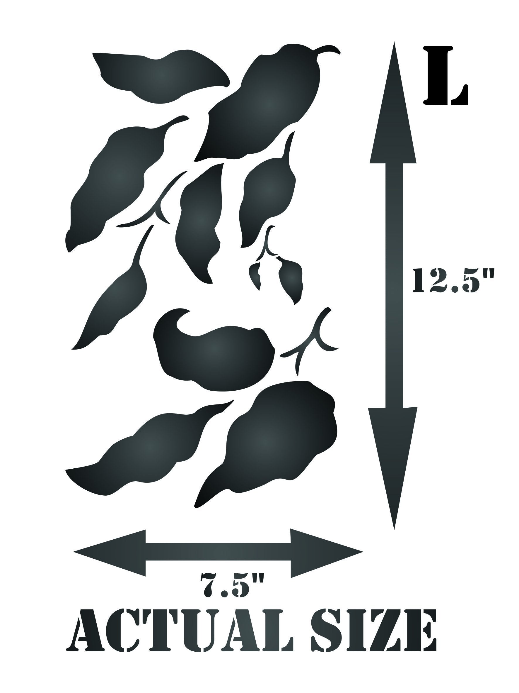 Leaf Stencil - 23 x 38cm (L) - Reusable Large Leaves Foliage Wall Stencil Template