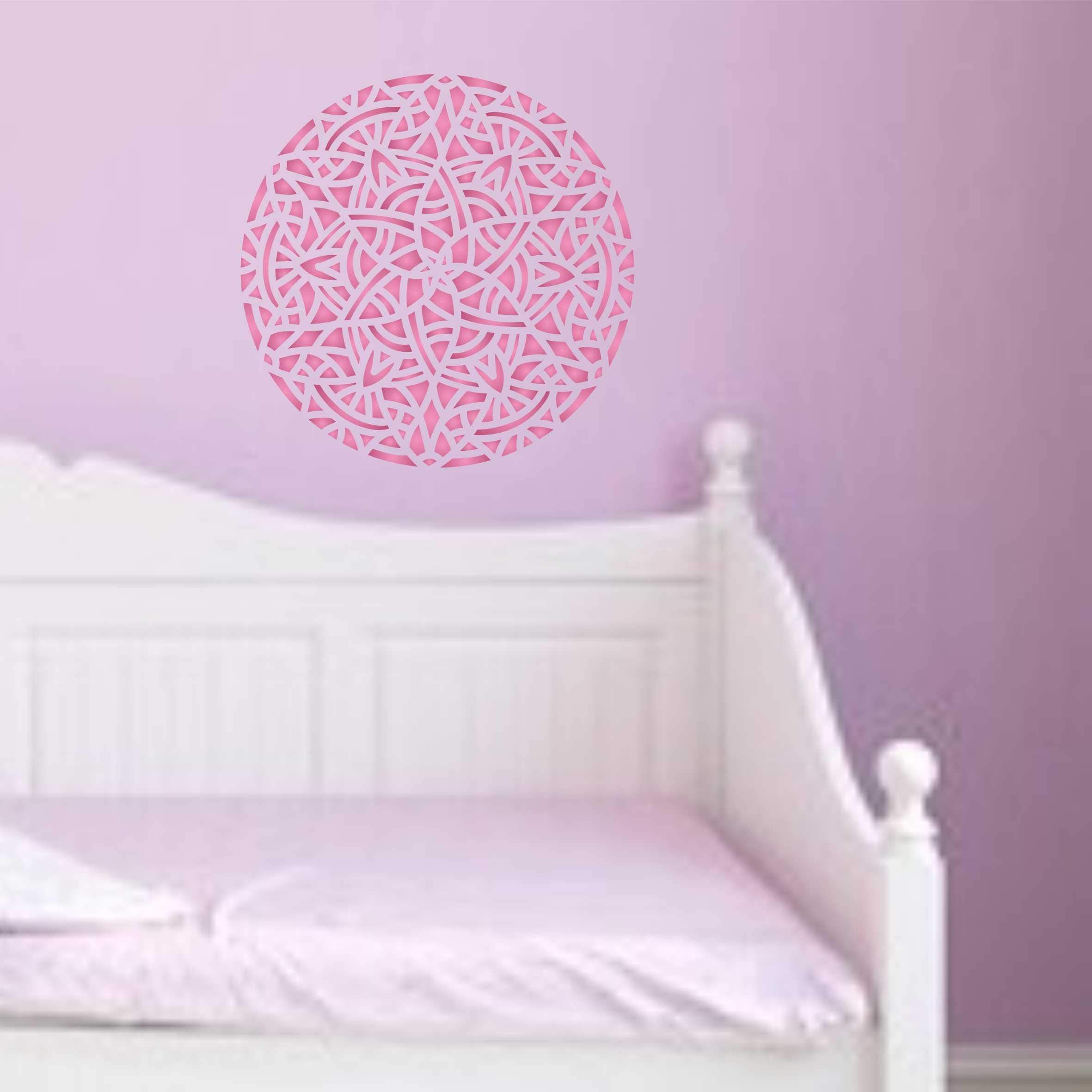 Arabic Mandala Stencil, 35.56 x 35.56 cm (L) - Islamic Mosaic Arabic Geometric Design Stencils Template for Painting